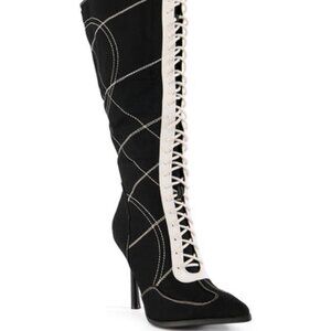 AZALEA WANG " SPECTACULAR SPORTY " BLACK BOOT( BRAND NEW !!!!!!!!!!!!!!!!!!!!